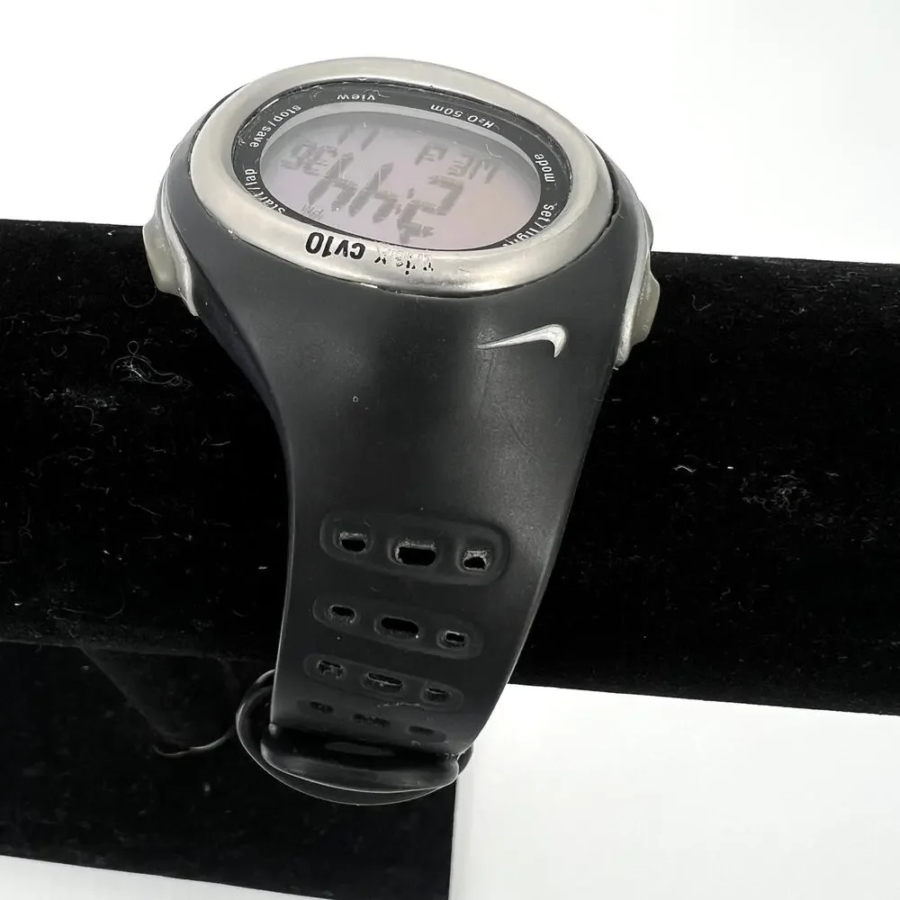 Nike Black Gray Triax CV10 SM0020 Wrist Watch Works
